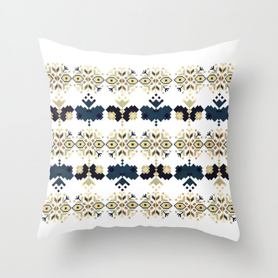 Bulgarian Embroidery Pattern 03 (Color option) Throw Pillow