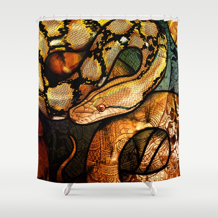 Reticulated Python Shower Curtain