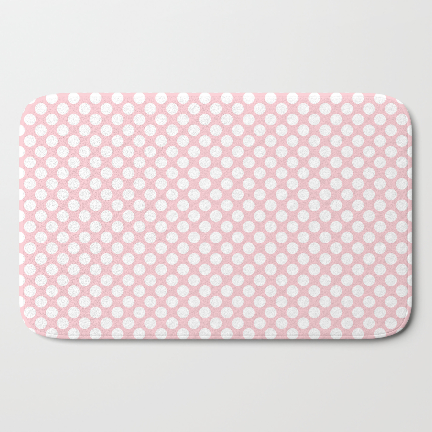 Large White Spots On Millennial Pink Pastel Bath Mat By Podartist