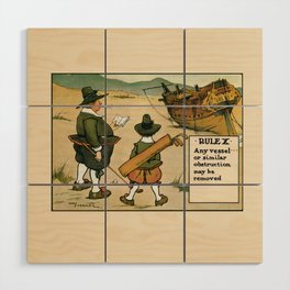  Antique golf rule 10 cartoon Wood Wall Art