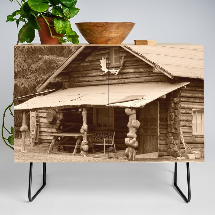 Old Log Cabin Credenza By Alaskanmommabear Society6