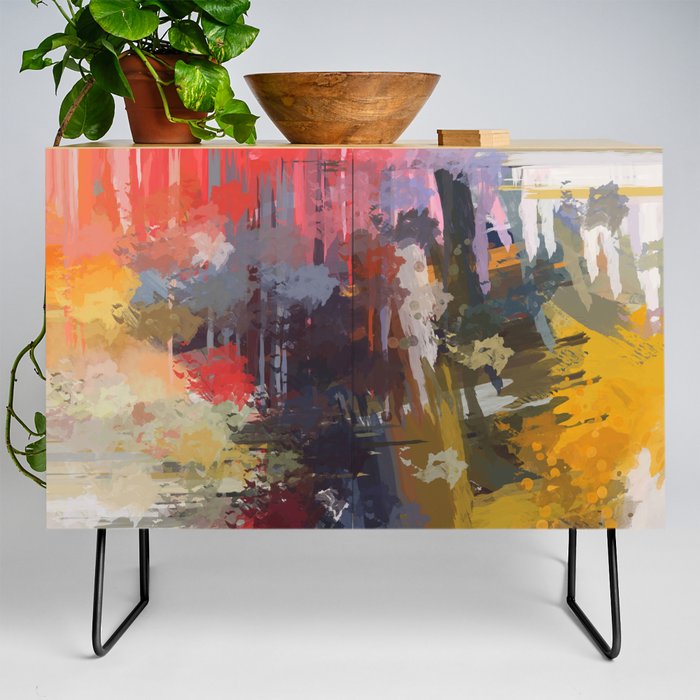 Colour bomb Abstract painting Credenza