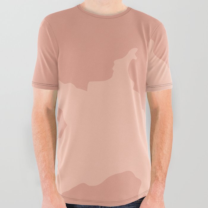 Cow Spots in Nostalgic Retro Nude Pink All Over Graphic Tee