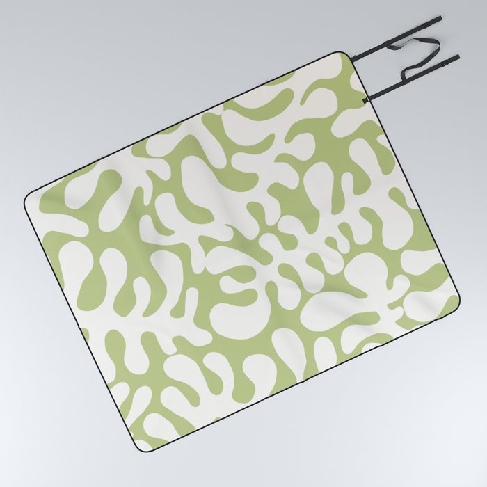 White Matisse cut outs seaweed pattern 1 Picnic Blanket