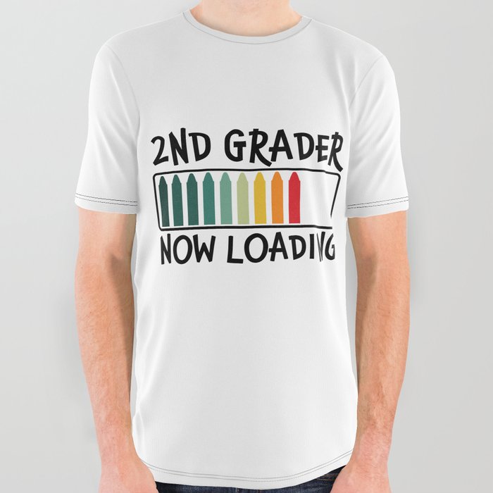2nd Grader Now Loading Funny All Over Graphic Tee