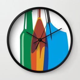 Rowing Oars Evolution in color Wall Clock