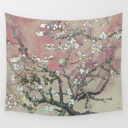 Almond Blossom - Vincent Van Gogh (pink pastel and cream) Wall Tapestry