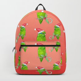 Green parrotlet christmas style Backpack