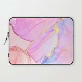 Blush Glamour Alcohol Ink Marble Texture II Laptop Sleeve