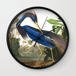Louisiana Heron by John James Audubon Wall Clock