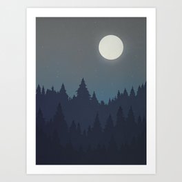 Tree Line - Grey Art Print