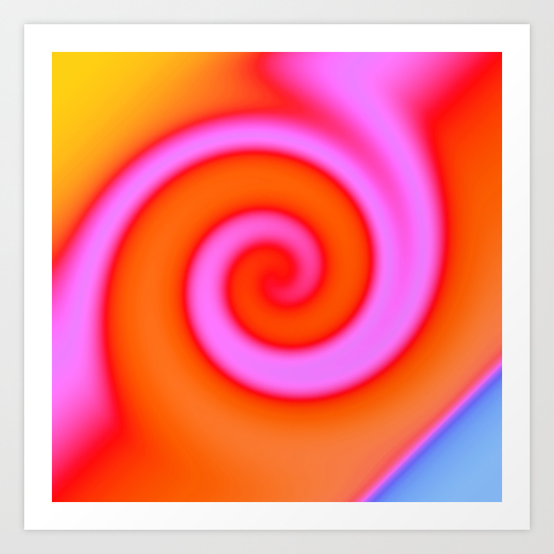 Colorful Pink Orange Swirl Abstract Art Print By Brightvibesdesign