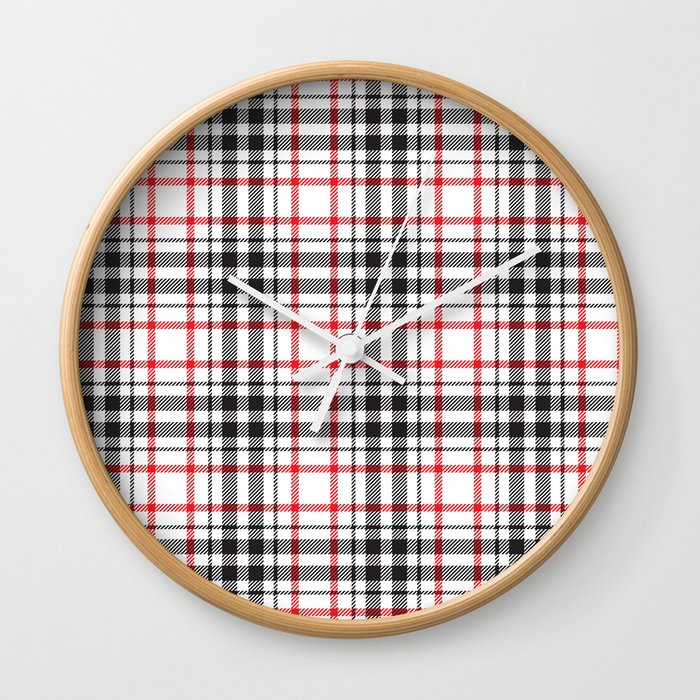 Abstract Farmhouse Style Gingham Check I Wall Clock