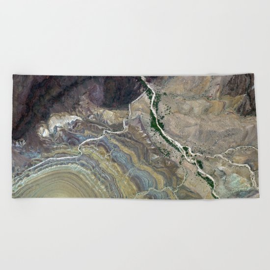 Grand Canyon bird's eye view #3 Beach Towel