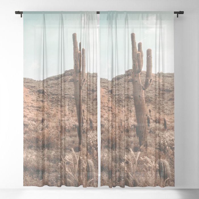 Saguaro Mountain Vintage Desert Landscape Cactus Photography