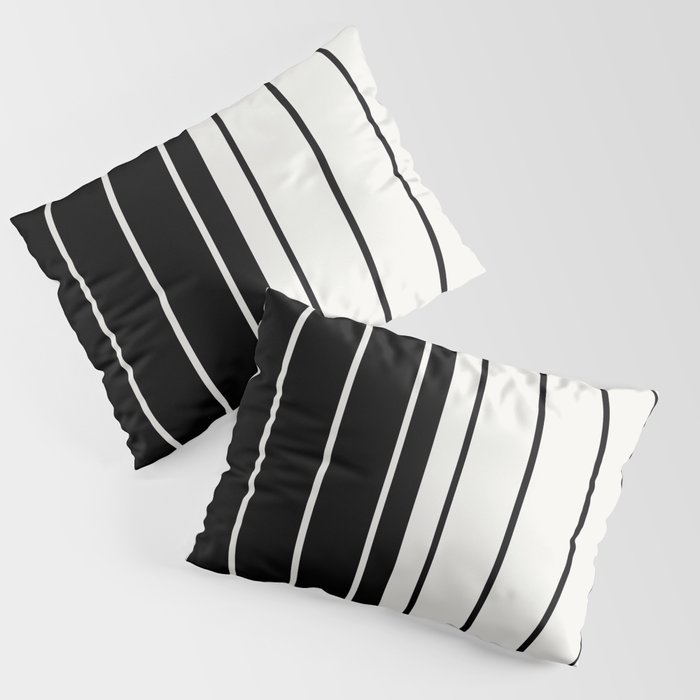 Two Tone Stripes - Black and White Pillow Sham