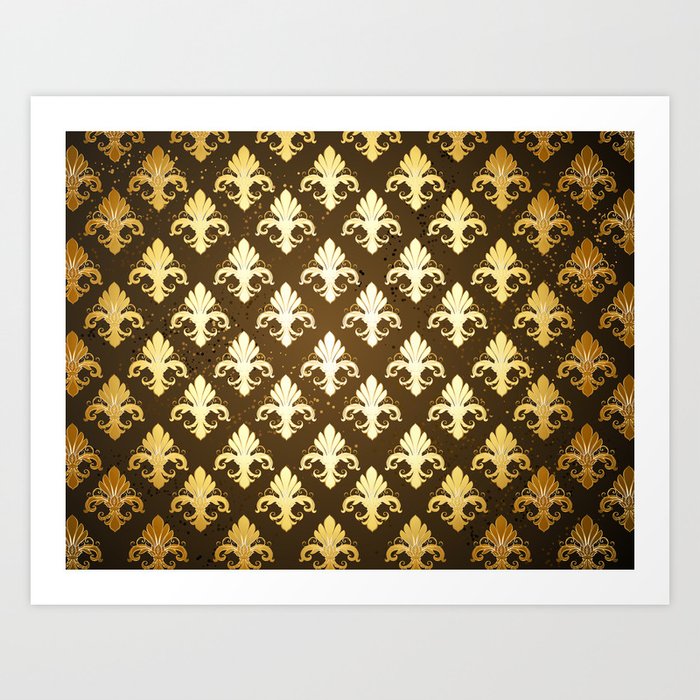 Background With Gold Fleur De Lis Art Print By Blackmoon9 Society6 Eps10, ai, psd and jpeg files are included in archive. background with gold fleur de lis art print by blackmoon9