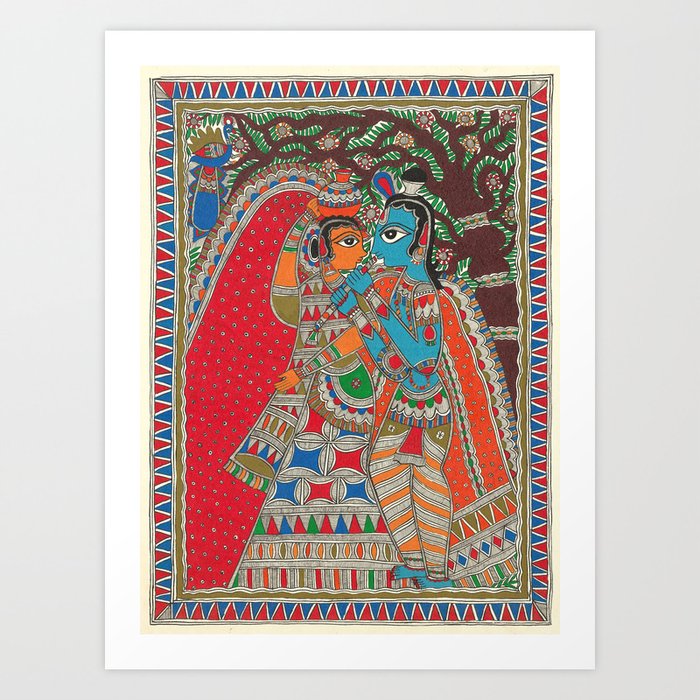 Krishna And Radha Art Print
