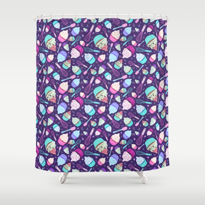 Whatever Frosts Your Cupcake Pattern Shower Curtain