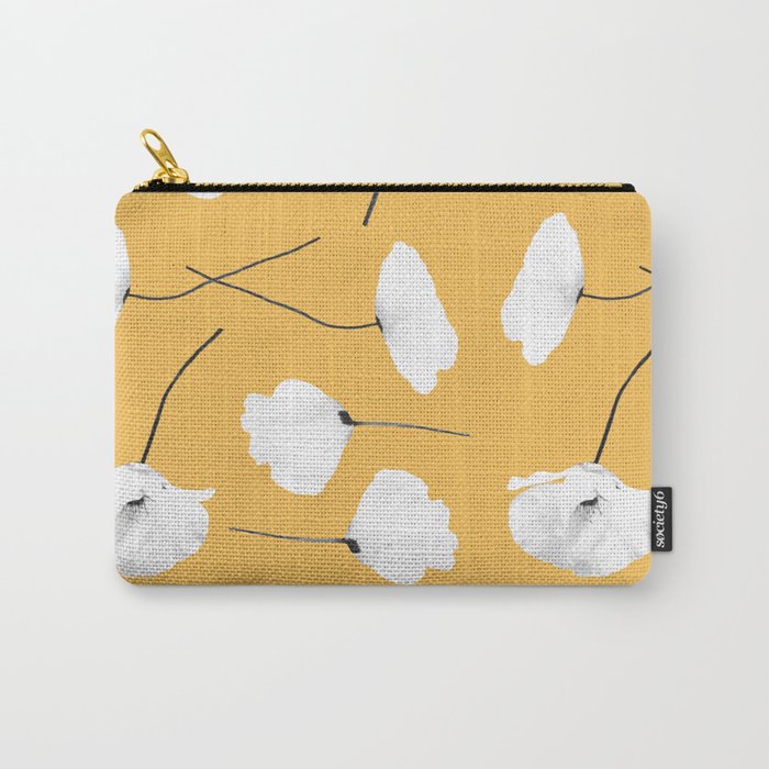 Poppies on mustard Carry-All Pouch by ARTbyJWP | society6