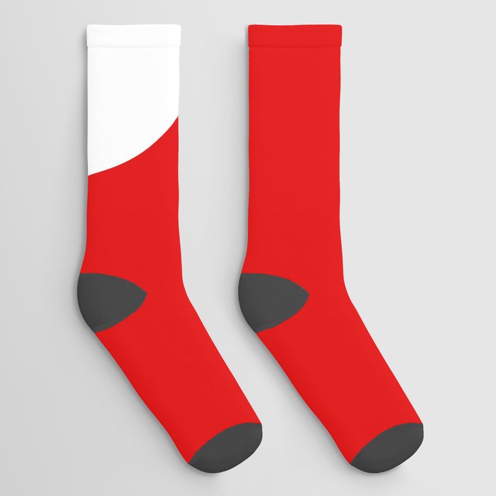 Number 3 (White & Red) Socks