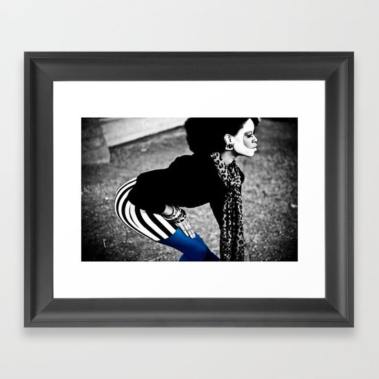 Blue Lean Framed Art Print