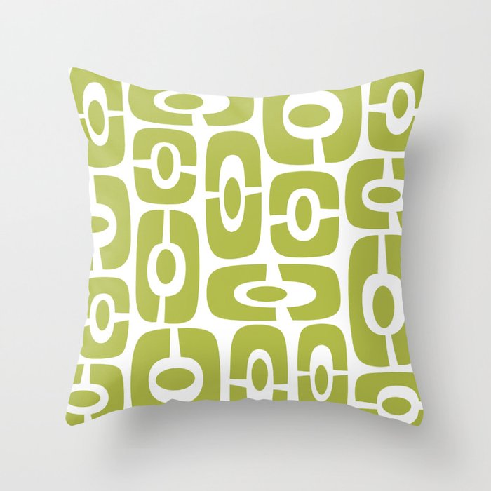 Mid Century Modern Cosmic Abstract 232 Olive Green Throw Pillow