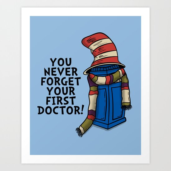 Blue Box in the Hat Art Print