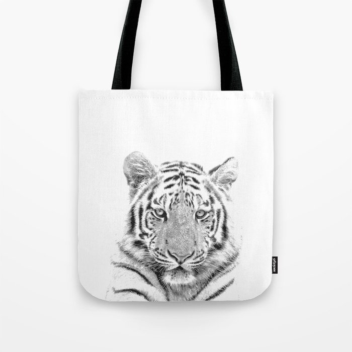 Black and white tiger Tote Bag