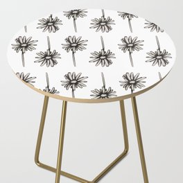 Speckled Daisy Black and White Print Side Table