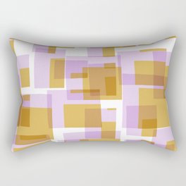 Retro Boxy Shapes in Lilac and Mustard Rectangular Pillow