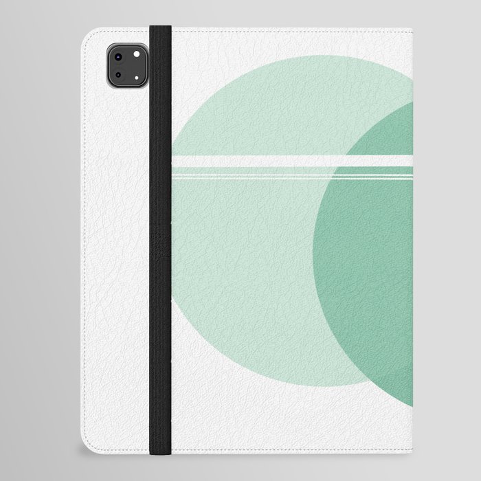 green circles, Minimal line, pastel art iPad Folio Case