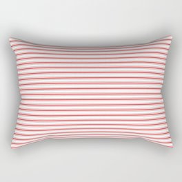 Mattress Ticking Narrow Striped Pattern in Red and White Rectangular Pillow