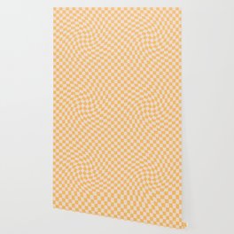 Check I - Yellow Twist — Checkerboard Print Wallpaper