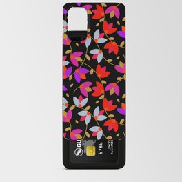 Vintage multicolored flower pattern on dark background! Android Card Case