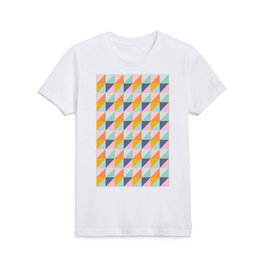 Color Block Triangle Pattern in Bright Pastels Kids T Shirt