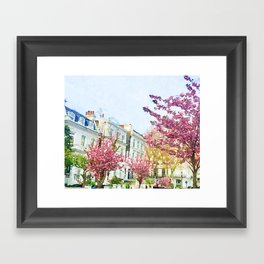 Cherry Blossoms in Notting Hill Framed Art Print