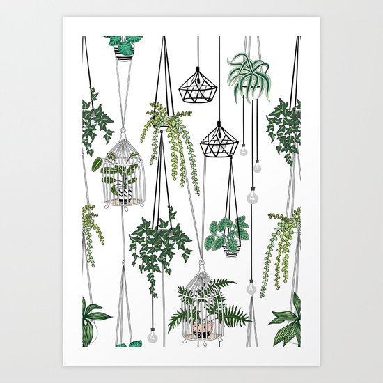 hanging pots pattern Art Print