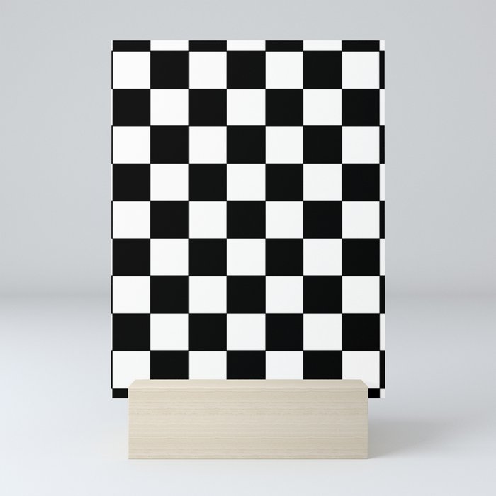 White and Black Checker Pattern  Mini Art Print