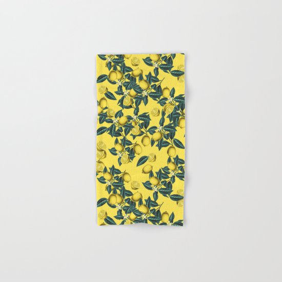 Lemon and Leaf Pattern III Hand & Bath Towel