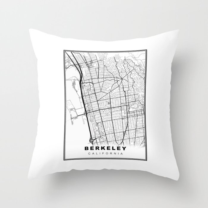 Berkeley Map Throw Pillow