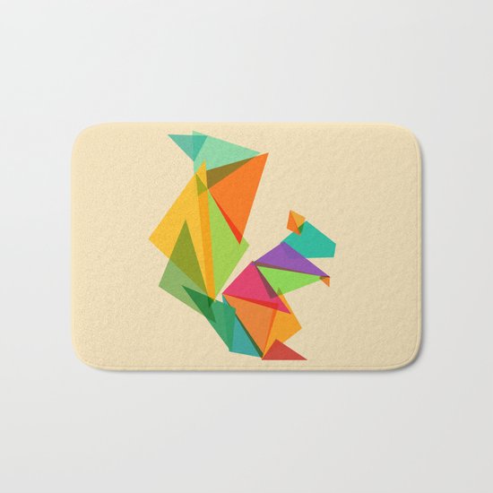 Fractal geometric Squirrel Bath Mat