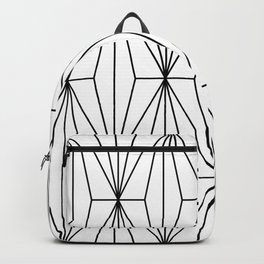 Black White Geometric Pattern Illustration Backpack