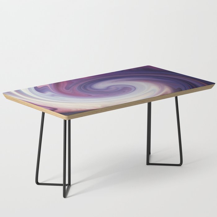 Blue, Yellow, Pink  Abstract Hurricane Shape Design Coffee Table