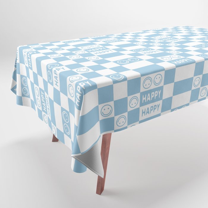 HAPPY Checkerboard 2.0 (Morning Sky Light Blue Color) Tablecloth