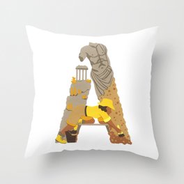 A as Archaeologist Throw Pillow