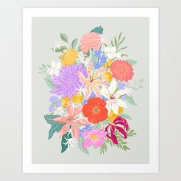 Vivid Exotic Flowers  Art Print