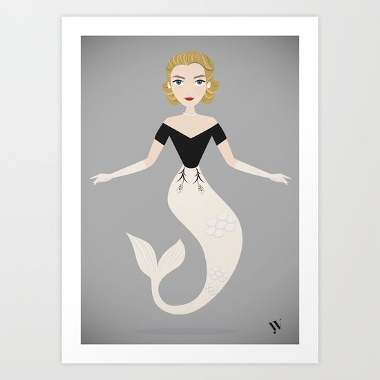 Mermaid Grace Kelly Art Print