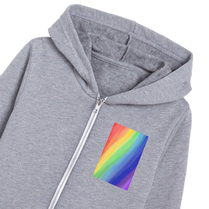 Watercolor Rainbow Wave Kids Zip Hoodie