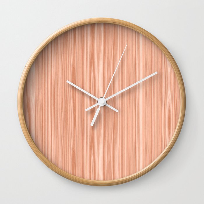 Cherry Wood Texture Wall Clock By Textures Society6